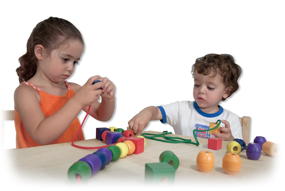 Autism Sensory Toy Lacing Beads Wooden BoxSet Learning Educational Special Need 