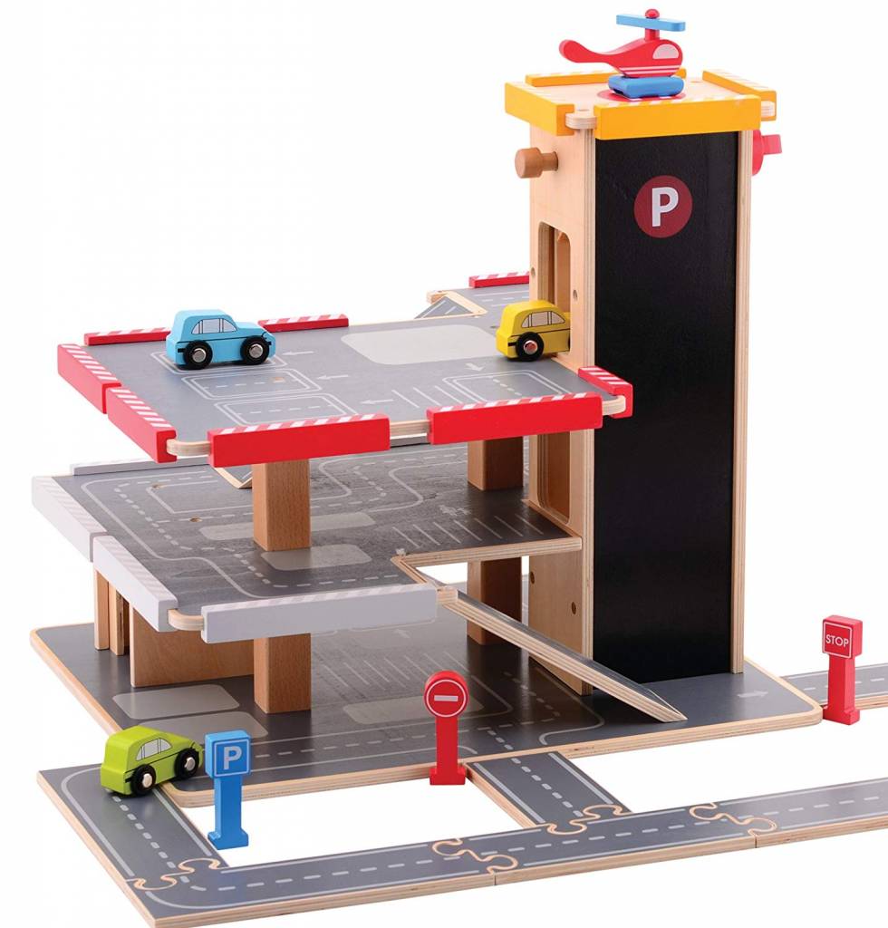 wooden toy garage