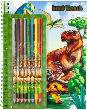 Dino World Colouring Book and Pencil Set